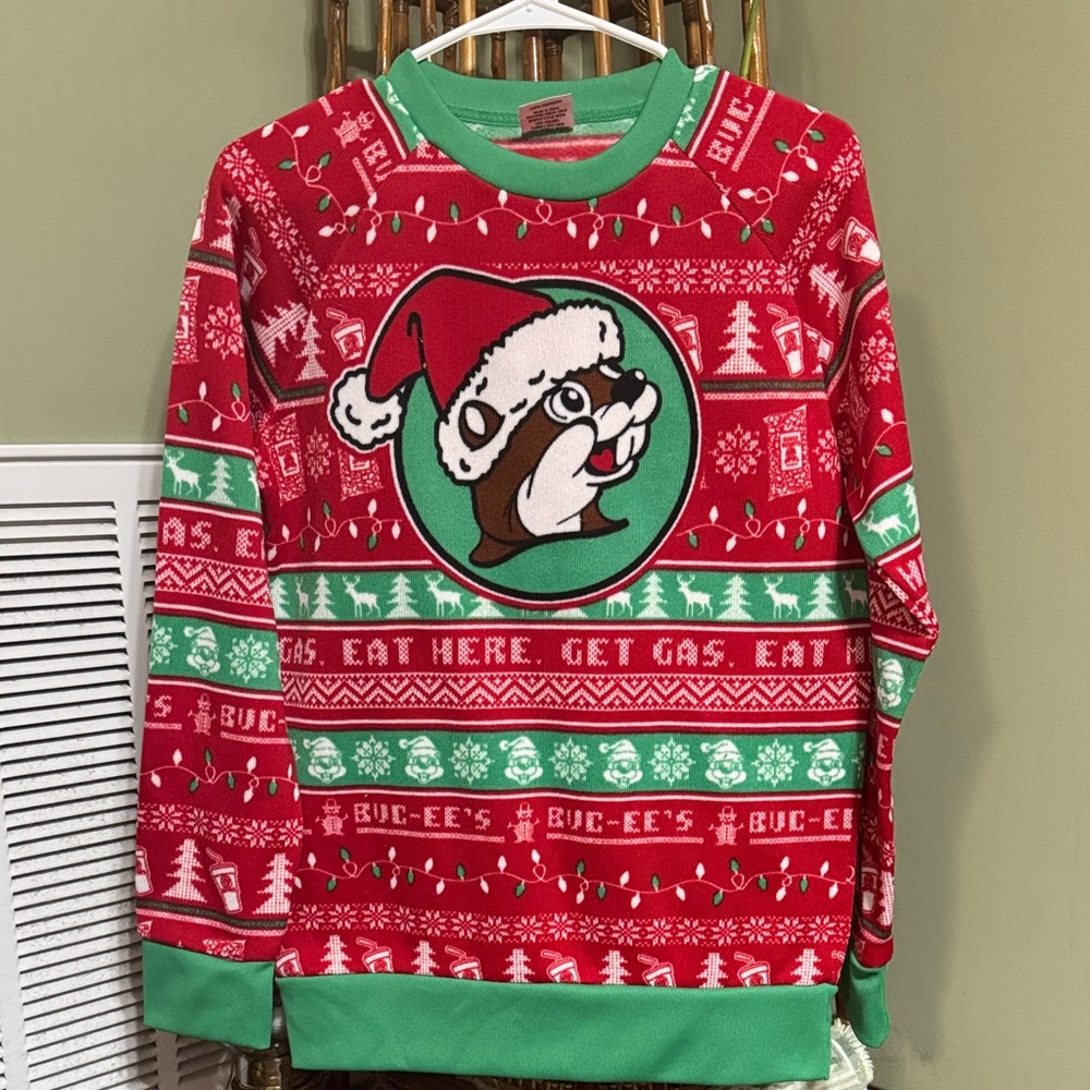 Buc-ee's Red and Green Christmas Holiday Sweater